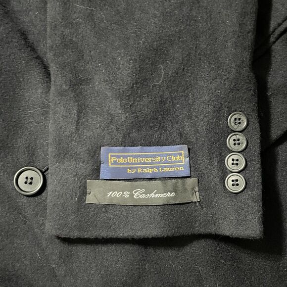 NWT Polo University Ralph Lauren Top Coat Men 44 R Navy Pure Cashmere $1500 READ - Picture 6 of 13